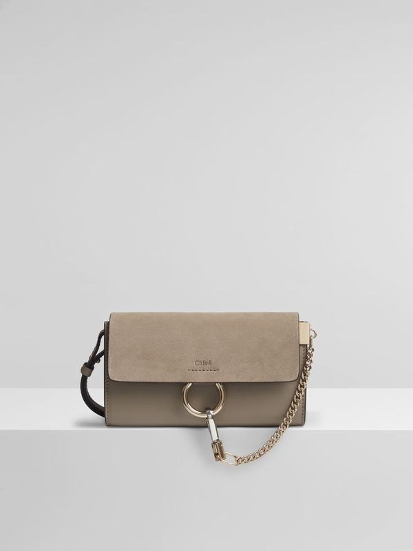 Chloé Carteras Mujer Faye Gris Suede FCRO24197